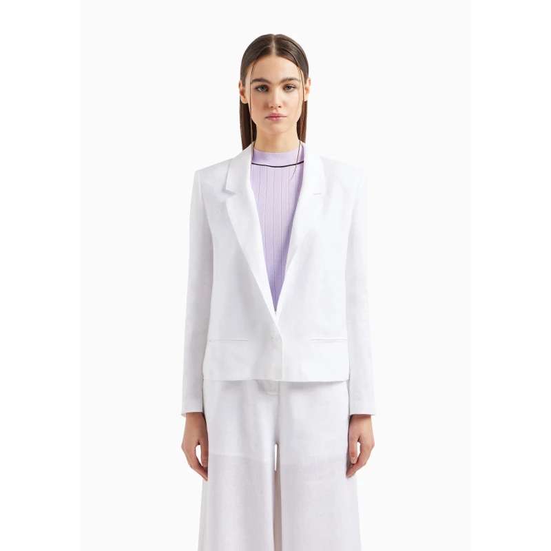 Image of Armani Exchange Womens Tailored Blazer White 1100 female 10 (S)
