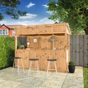 Image of Waltons Pressure Treated Shiplap Pent Wooden Garden Bar - 9 x 4 Premium
