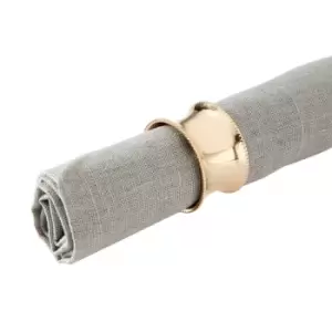 Image of Premier Housewares Set of 4 Beaded Napkin Rings - Brass Finish