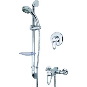 Image of Wickes Marilla Manual Mixer Shower and Adjustable Riser Kit