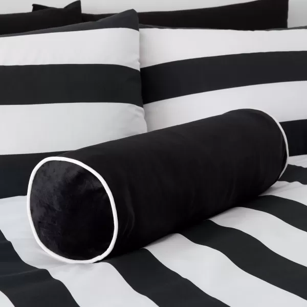 Image of Style Sisters Velvet Bolster Cushion Black