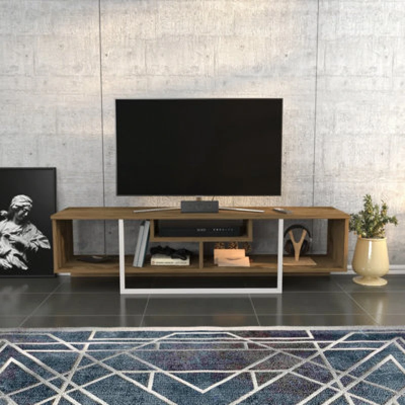 Image of Decorotika Astona TV Stand TV Unit For Tvs Up To 65" Oak And White