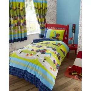 Image of Diggers Double Duvet Cover Set Childrens Bedding Quilt Bed Set - Multi