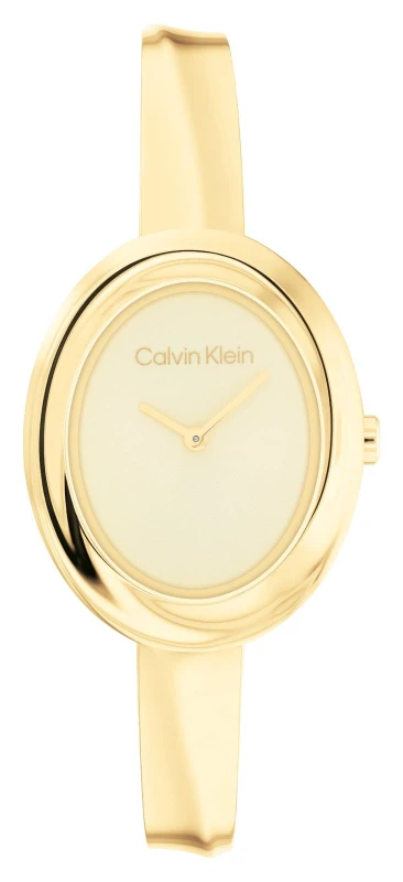 Image of Calvin Klein 25100056 Twisted Bezel (26mm) Gold Dial / Gold Watch