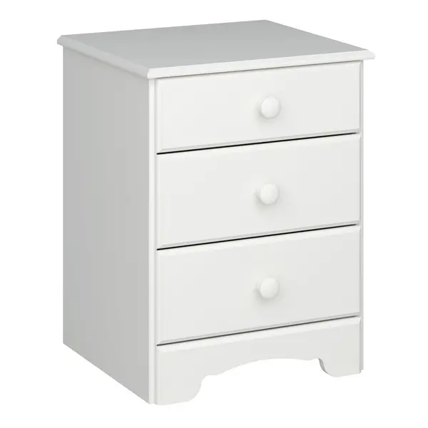 Image of Furniture To Go Durham Bedside Table 3 Drawers White