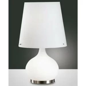 Image of Fabas Luce Ade Table Lamp with Round Tapered Shade White Glass, E14
