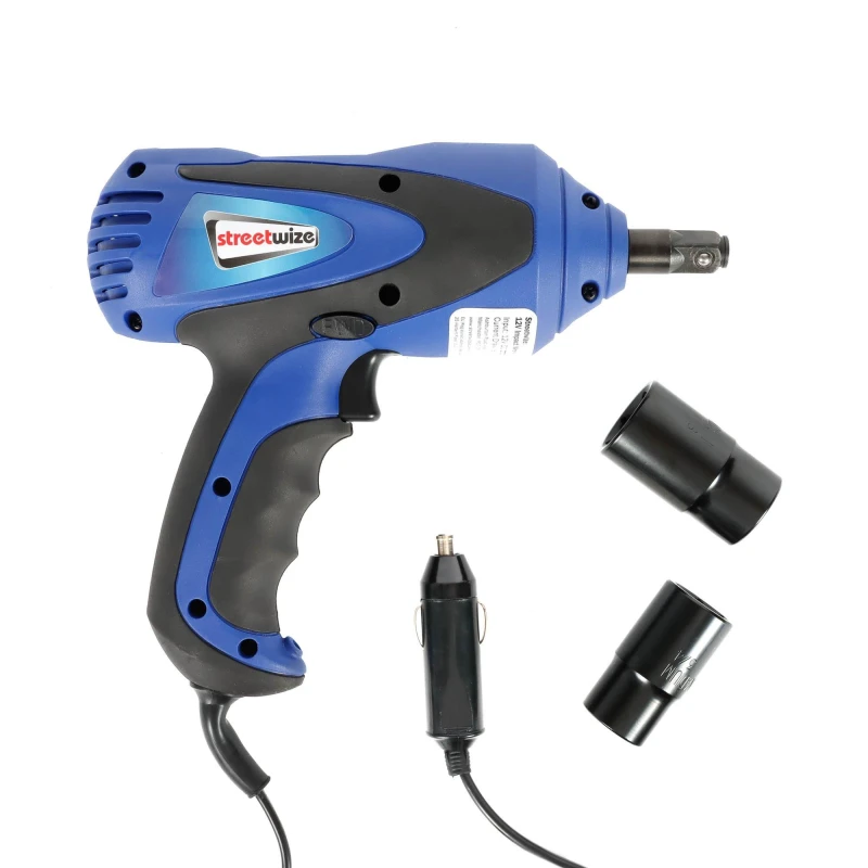 Image of Streetwize 12V Electric Impact Wrench With Build-In LED Blue unisex 12v