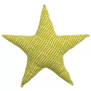 Image of Printed Star Kids Cushion Mustard/Grey