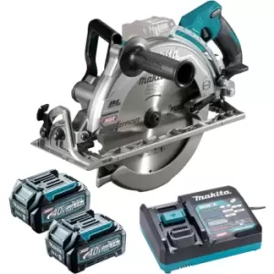 Image of RS002GD202 40V xgt Brushless 260mm Circular Saw, 2x 2.5Ah Batteries & Charger - n/a - Makita