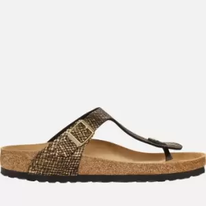 Image of Birkenstock Gizeh Slim Fit Shiny Phython Toe-Post Sandals - UK 8