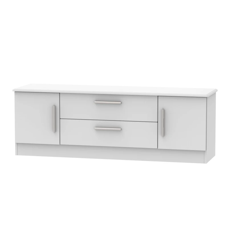 Image of Harrow 2 Door 2 Drawer Superwide TV Unit In Grey Matt (Ready Assembled)