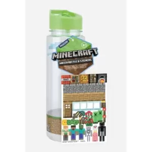 Image of Minecraft Water Bottle and Stickers Gift Set
