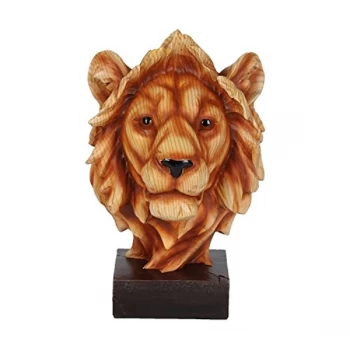 Image of Naturecraft Wood Effect Resin Figurine - Lion Head