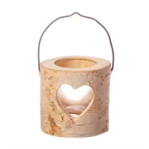 Image of Birch Wood Heart Tea Light