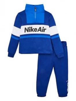 Image of Nike Sportswear Air Younger Boys 1/2 Zip Tracksuit - Blue