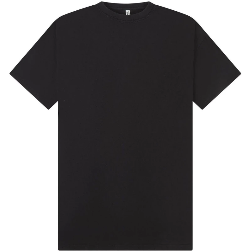 Image of Casual Classics Mens Acid Wash Combed Ringspun Cotton Tall Oversized T-Shirt in Jet Black Size: Small Jet Black Male S