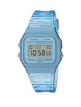 Image of Casio Casio Retro Blue Digital Dial Blue Jelly Strap Watch