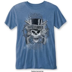 Image of Guns N' Roses - Faded Skull Unisex Medium T-Shirt - Blue