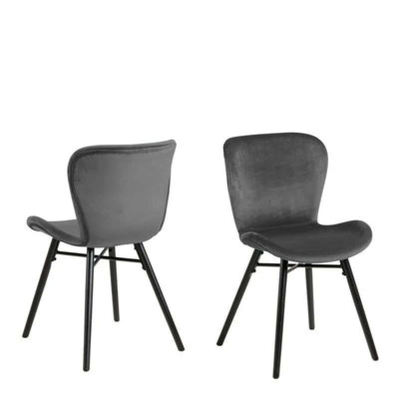 Image of Furniture To Go Batilda Dining Chair In Dark Grey Set Of 2