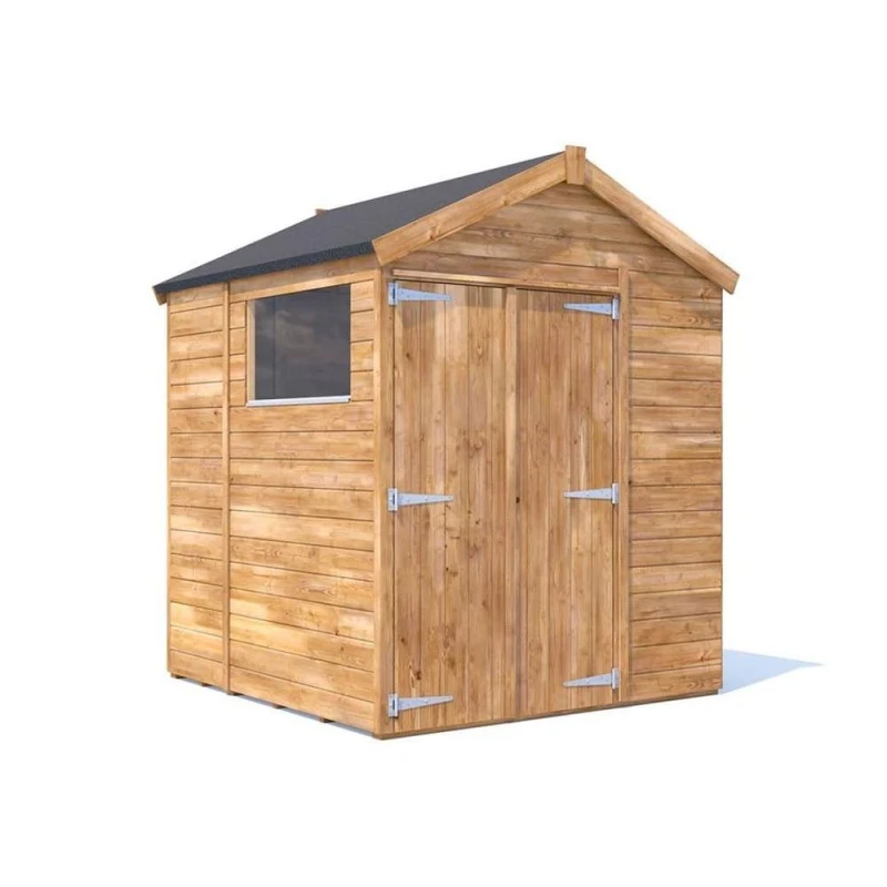 Image of Dunster House Wooden Shed 1.8 X 1.8M (6' X 6') 15mm Walls Pressure Treated Outdoor Garden Storage Window Apex Overlord Modular
