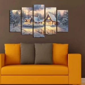 Image of 5PMDFNOEL-1 Multicolor Decorative MDF Painting Winter Wonderland (5 Pieces)