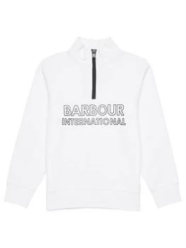 Image of Barbour International Boys Halt Half Zip Sweat Top - White
