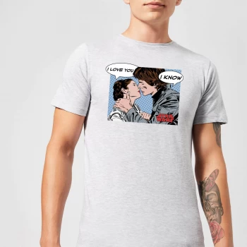 Image of Star Wars Leia Han Solo Love Mens T-Shirt - Grey - S