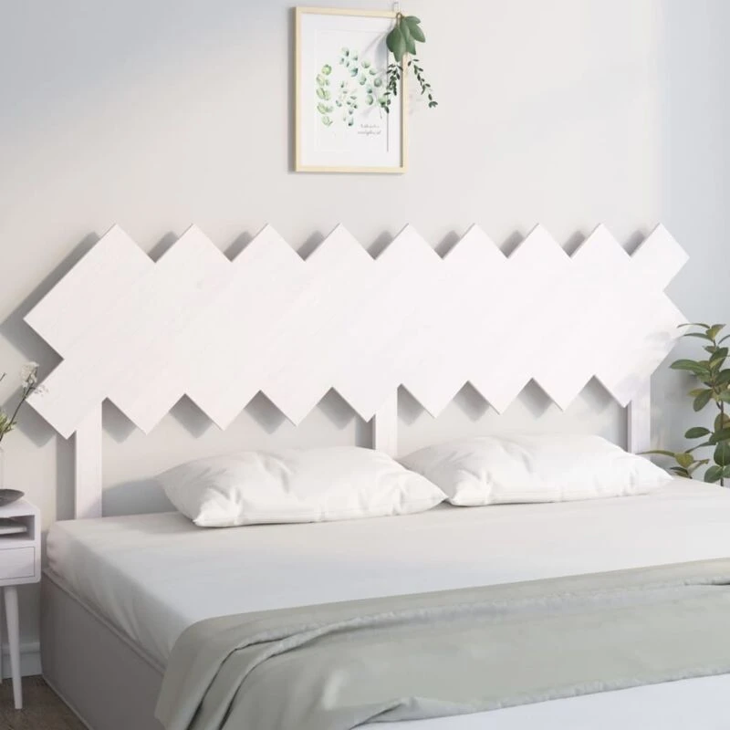 Image of Vidaxl Bed Headboard White 178X3X80.5cm Solid Wood Pine, White 819236