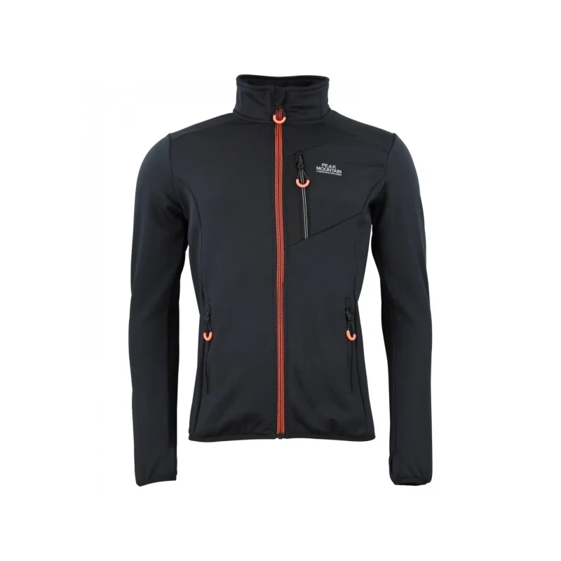 Image of Peak Mountain Polarshell jacket Peak Mountain Noir Male 2XL CLIMO/WZ/NOIR