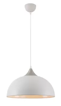 Image of Dome Ceiling Pendant, 1 x E27, Sand White, Satin Nickel