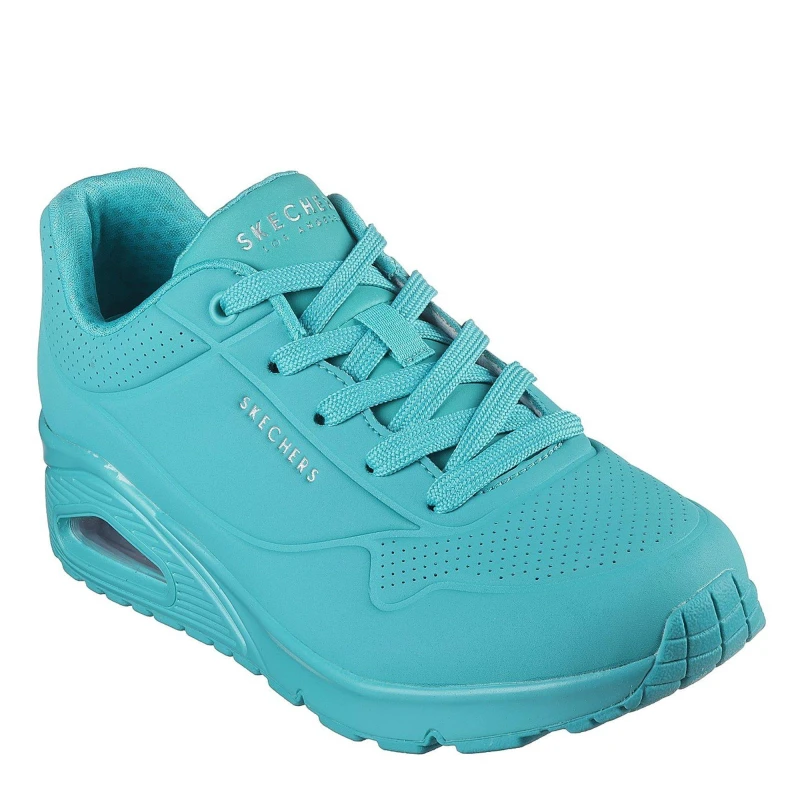 Image of Skechers Womens Uno Casual Low-Top Trainers Turquoise female 2 (35)