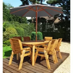 Image of Charles Taylor Six Seater Table Set with Parasol, Grey