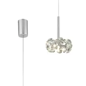 Image of , 1 Light G9 2m Single Pendant With Polished Chrome And Crystal Shade