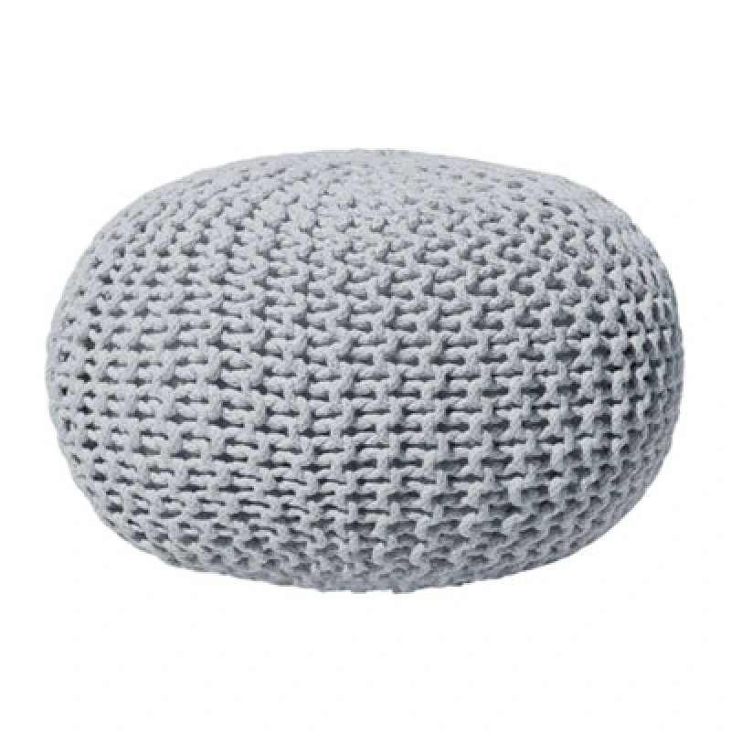 Image of Beliani Pouffe Conrad Cotton Light Grey