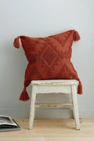 Image of Pineapple Elephant 'Imani Tufted' Cotton Cushion Terracotta