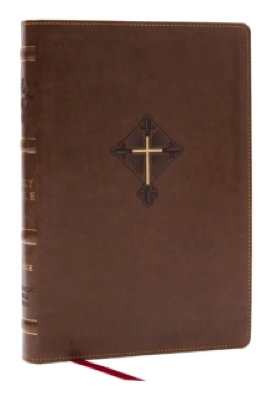 Image of RSV2CE, Thinline Large Print Catholic Bible, Brown Leathersoft, Comfort Print Leather / fine binding