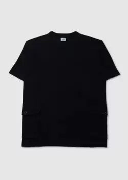 Image of C.P. Company Mens 20/1 Jersey Side Pockets T-Shirt In Black