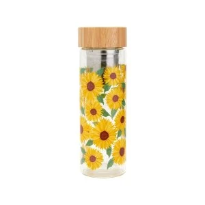 Image of Sass & Belle Sunflowers Glass Water Bottle with Infuser