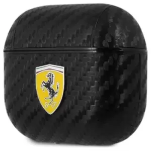 Image of Scuderia Ferrari Carbon AirPods 3 Case with Keyring - Black