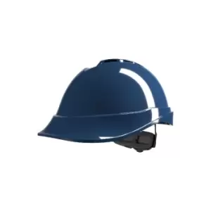 Image of V-Gard 200 Vented Safety Helmet with Fas-Trac III Suspension and Sewn PVC Sweatband, Blue