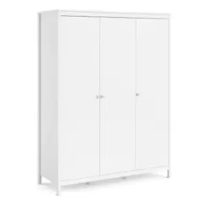 Image of Madrid Wardrobe With 3 Doors In White