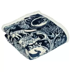 Image of Winter Woods Fleece Throw Midnight