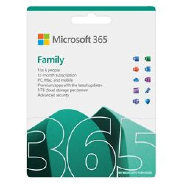 Image of Microsoft 365 Family - 1 Year Medialess