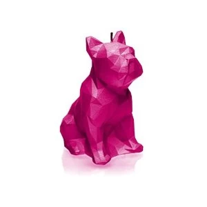 Image of Pink High Glossy Bulldog Low Poly Candle