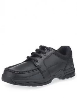 Image of Start-rite Boys Dylan School Shoes - Black Leather, Size 2 Older