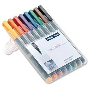 Image of Original Staedtler Lumocolour 316 0.6mm Non Permanent Universal Pen Assorted 1 x Wallet of 8