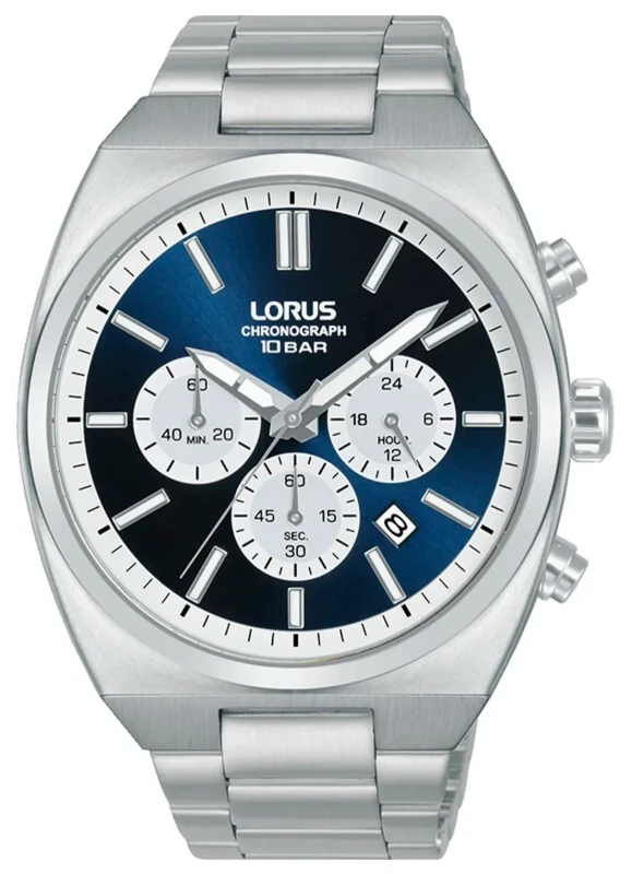 Image of Lorus Lorus Men Multisports Chronograph Silver Tone Blue Watch RT363KX9 Silver One Size Male 4894138361203