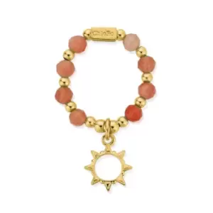 Image of ChloBo Gold Plated & Peach Moonstone Sunrise Ring