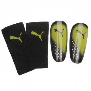 Image of Puma One Slip Shin Guards - Black/Yellow