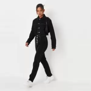 Image of Missguided Coord Fray Contrast Stitch Wrath Jeans - Black